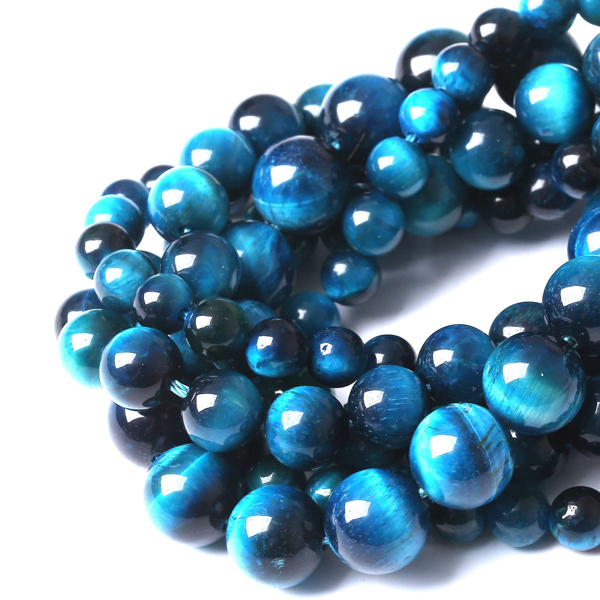 45PCS 8MM AAA Blue Tiger Eye Stone Beads Natural Gemstone Bead Crystal Healing Energy Jewelry Making DIY 15 inches