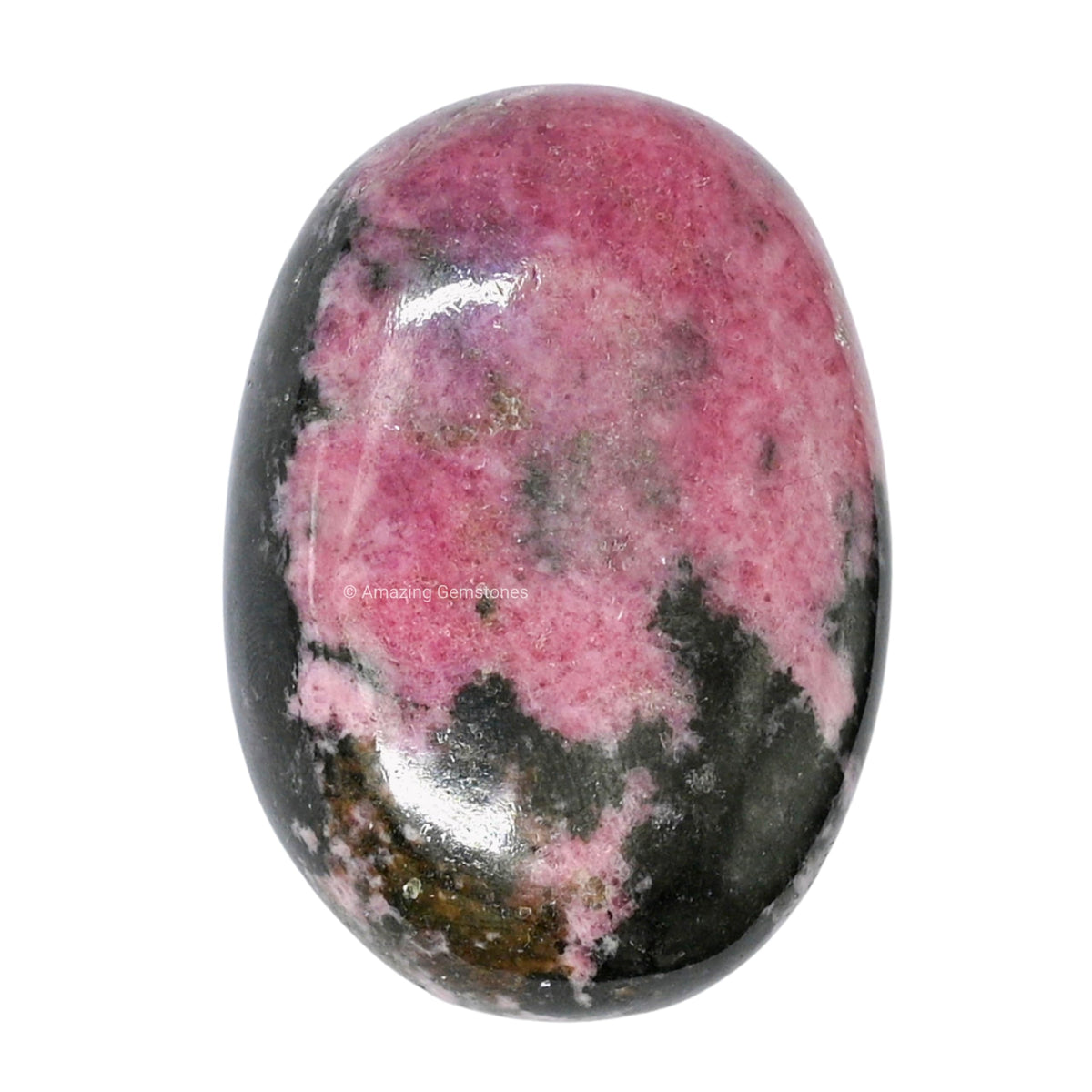 Amazing Gemstone Rhodonite Palm Stone - Hot Massage Worry Stone for Natural Body Chakra Balancing, Reiki Healing and Crystal Grid