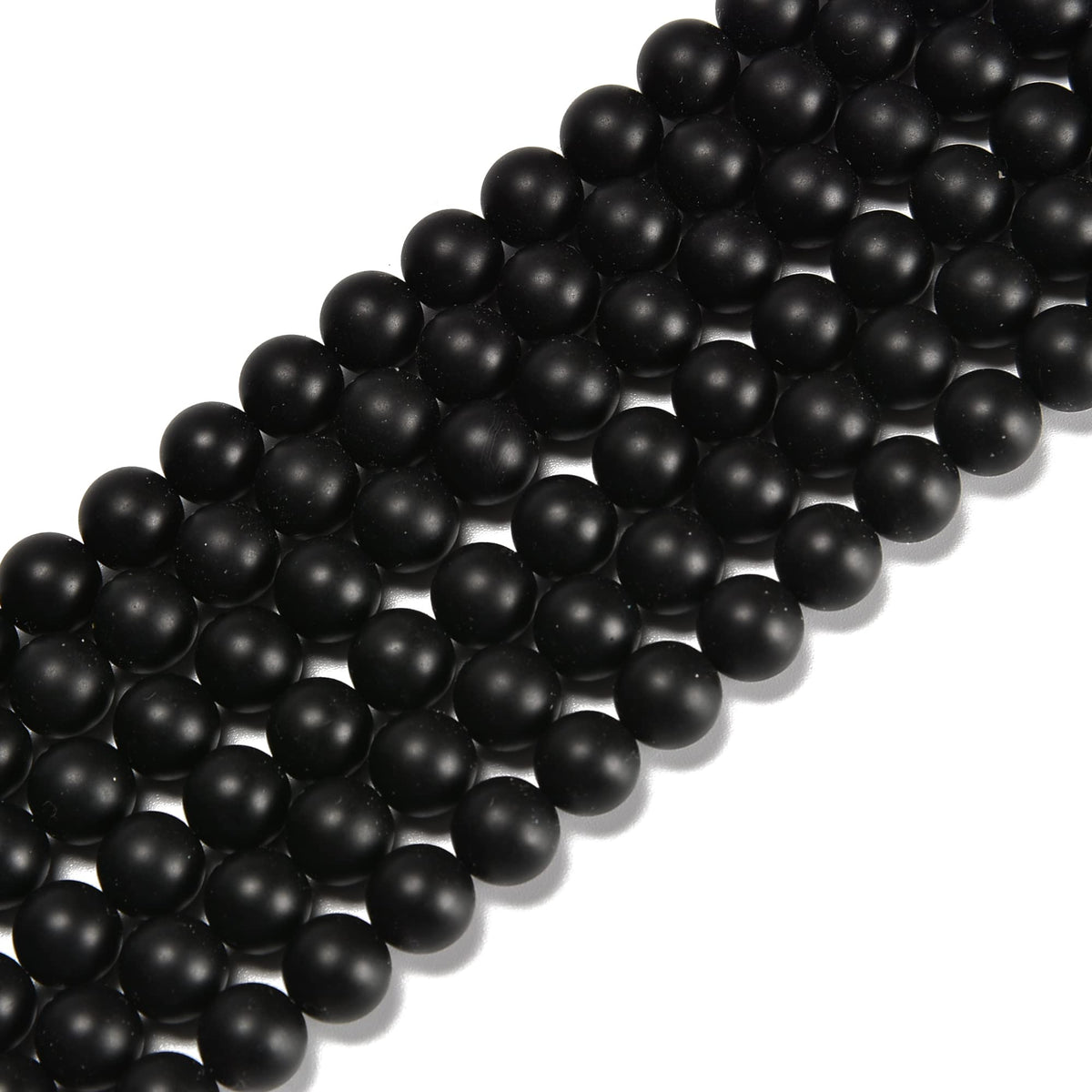 jodaying 10mm Black Onyx Matte Round Natural Gematone Loose Beads for Jewelry Making DIY 1 Strand 15"