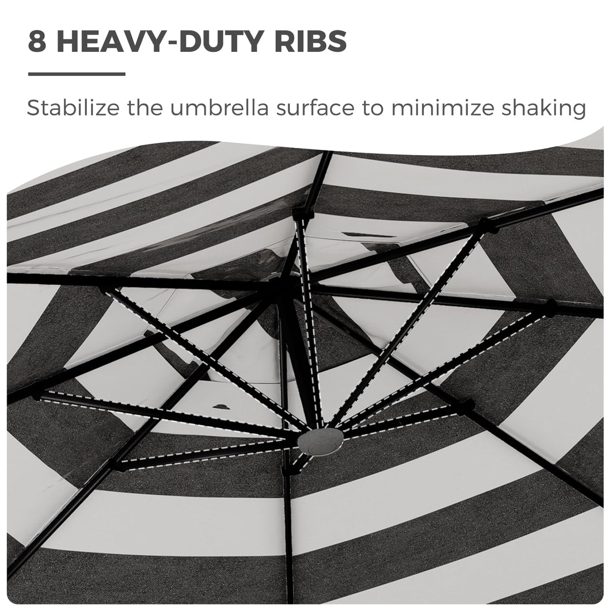 Grand patio 10x10 FT Cantilever Umbrella with Base Outdoor Large Aluminum Square Offset Umbrellas for Deck Pool (Black & White, 10x10 FT)