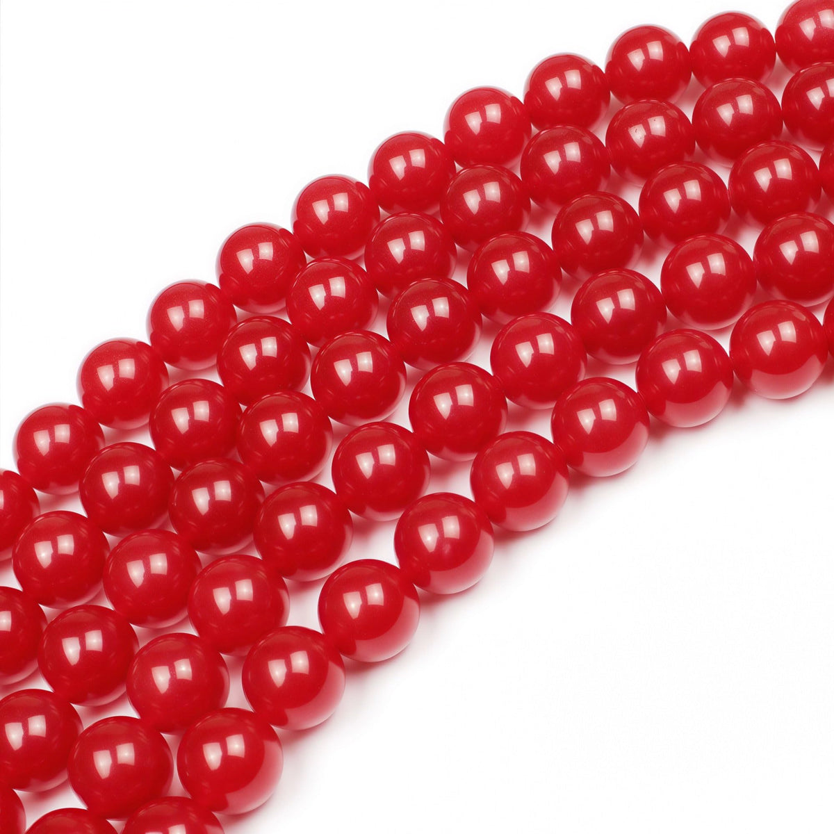MJDCB Natural Red Jade Round Loose Beads for Jewelry Making DIY Bracelet Necklace (12mm)