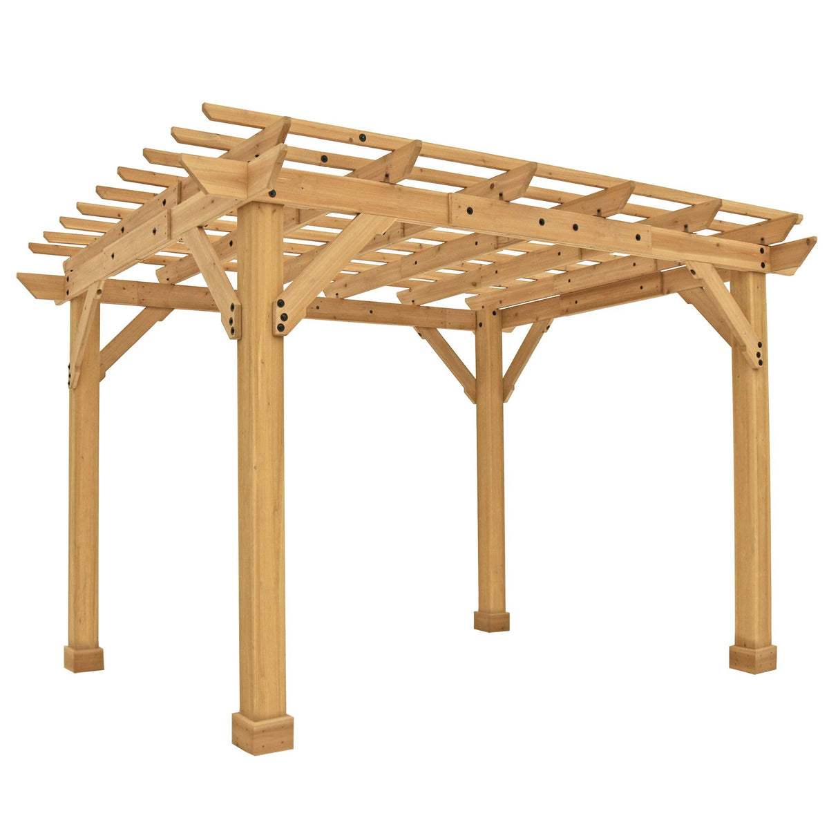 Yardistry 10 x 12 Meridian Cedar Wood Pergola for Patios, Decks, Garden, Backyard, Durable