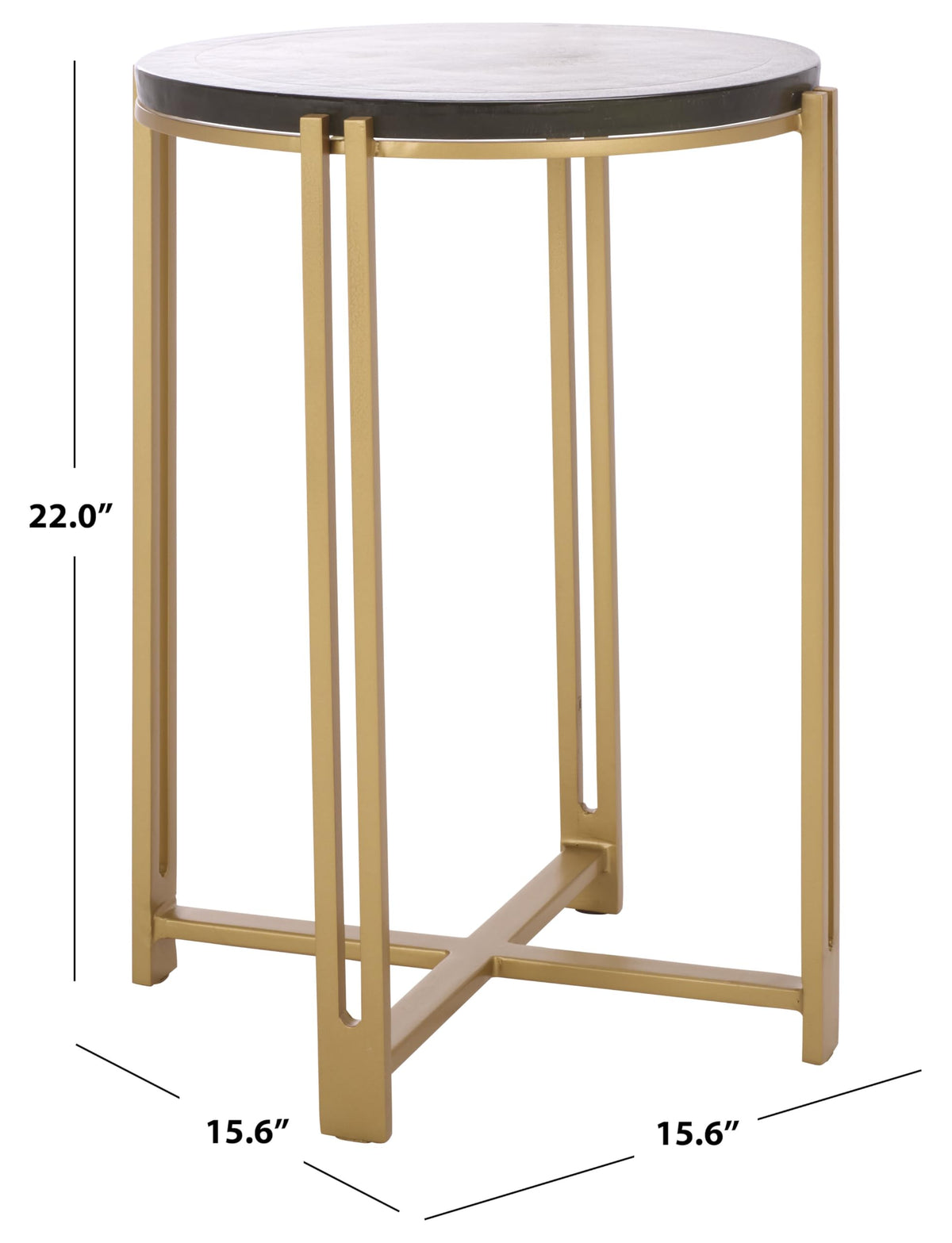 SAFAVIEH Couture Collection - Levitt Cast Glass Top Accent Table, Sculptural Modern Side Table, Brass Finish Base, Fully Assembled (SFV7916A)