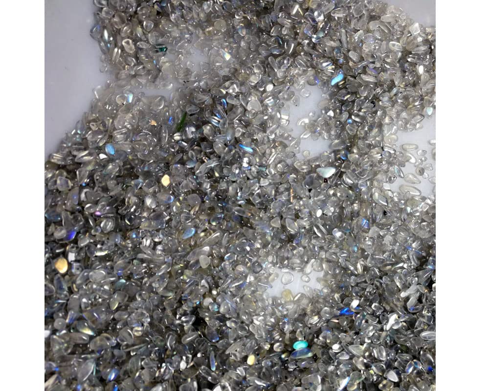 1 lb Small Natural Moonstone Tumbled Chips Crushed Gemstones Healing Crystals for Home Decoration, Jewelry Making, Fish Tank, Garden, Vase, Plant, Reiki