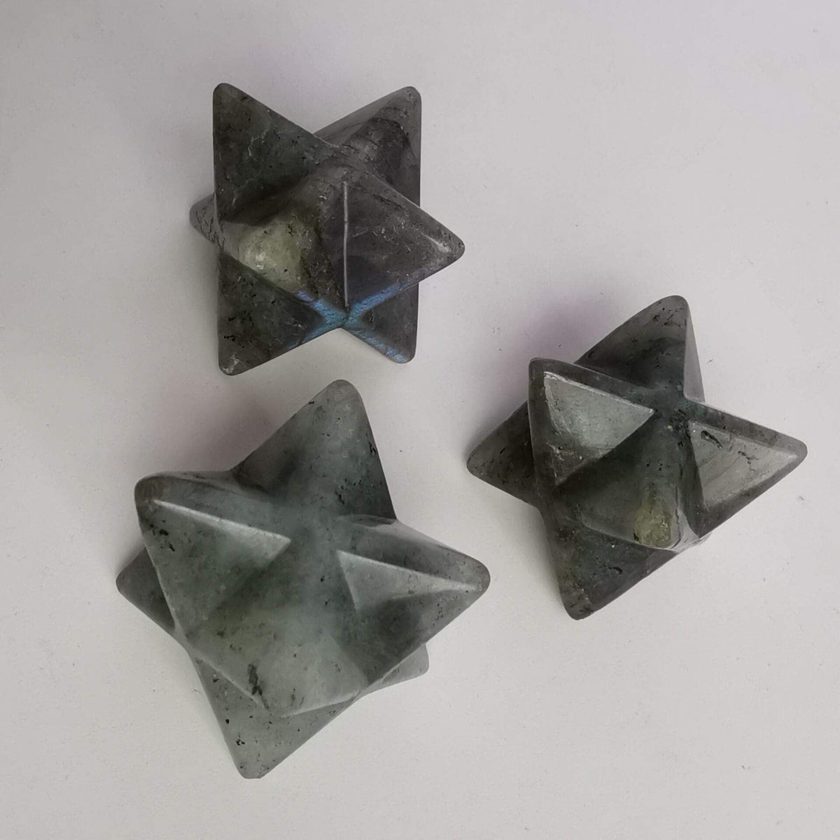 Loveliome Natural Moonstone Merkaba Crystal Protection Sacred Meditation Energy Generator Healing Chakra Six-Pointed Star 1 Inch