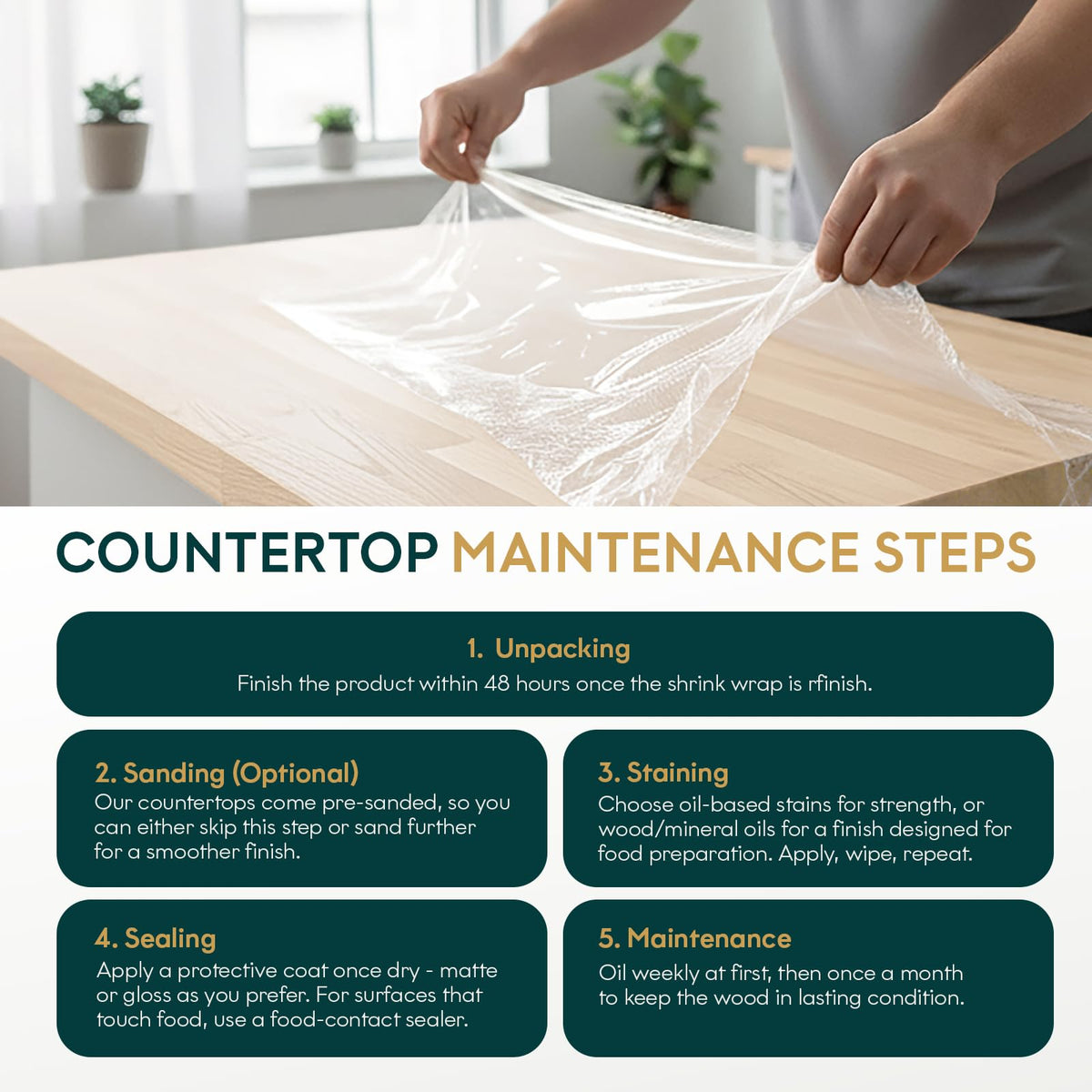 Bme Hevea Solid Wood Butcher Block Countertop, Wood Table Top, Butcher Block Desk Table Top for DIY Kitchen Island, Washer Dryer, or Workstation – Walnut - Finished - 60" L x 30" W x 1.5" Th