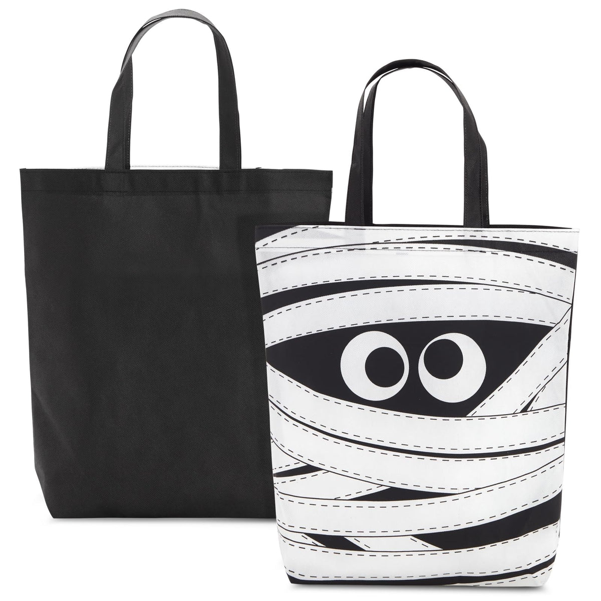 BLUE PANDA 12-Pack Large Mummy Halloween Tote Bags for Halloween Parties - 15 x 16 Inches Trick or Treat Sacks, Reusable Goodie Bags for Kids & Adults