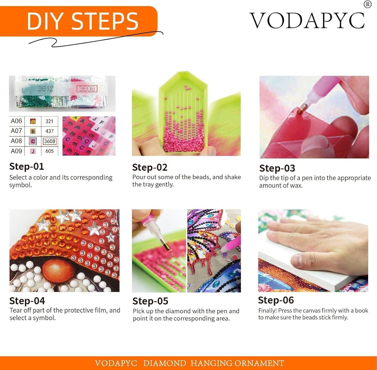 VODAPYC Mother's Day Diamond Art Hanging Kits for Adults, Acrylic DIY Double Sided Special Shaped Flower Diamonds Art Windows Pendant Ornament(Mother's Day Wreath)