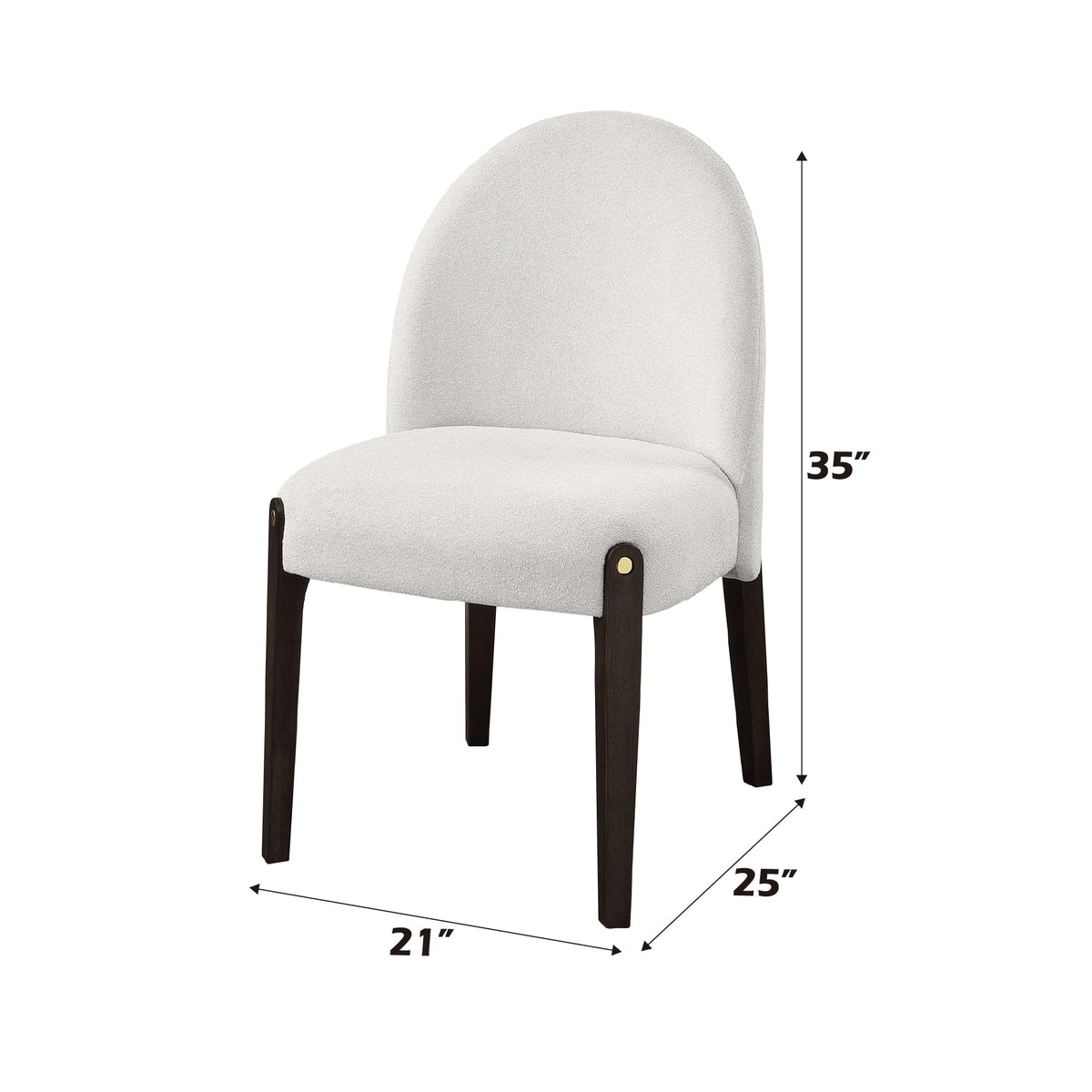 Acme Clayten Wood & Fabric Upholstered Side Chair in Beige & Espresso (Set of 2)