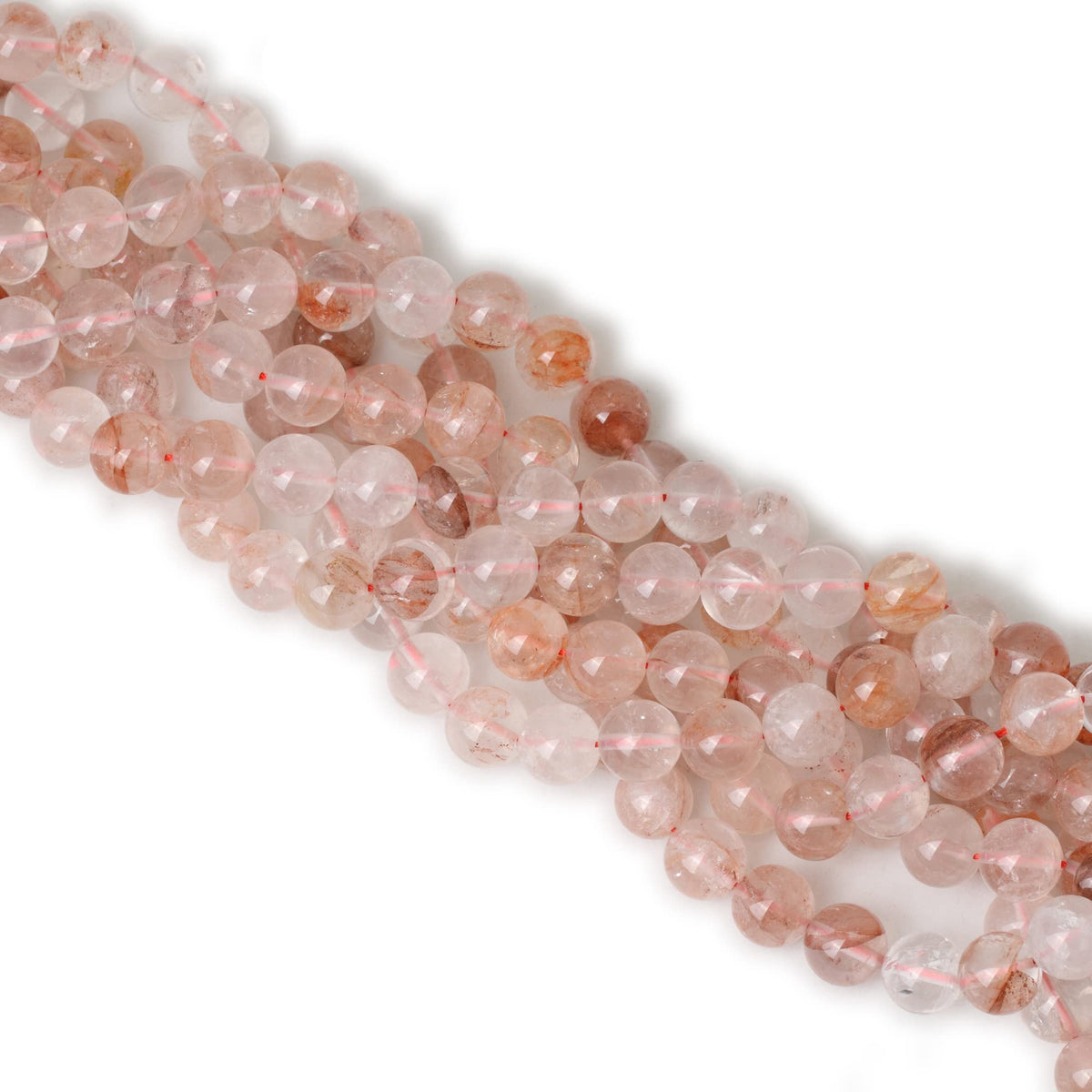 CHEAVIAN 35PCS 10mm Natural Blood Quartz Crystal Round Loose Beads for Jewelry Making 1 Strand 15"