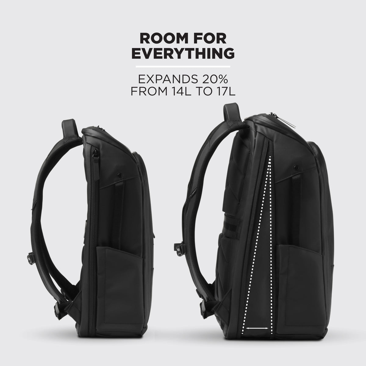 NOMATIC 14L Backpack - Work Backpack for Men and Woman - Everyday Pack - Water Resistant - 15" Laptop Sleeve - Professional Daypack For Mens - Expandable Travel Pack