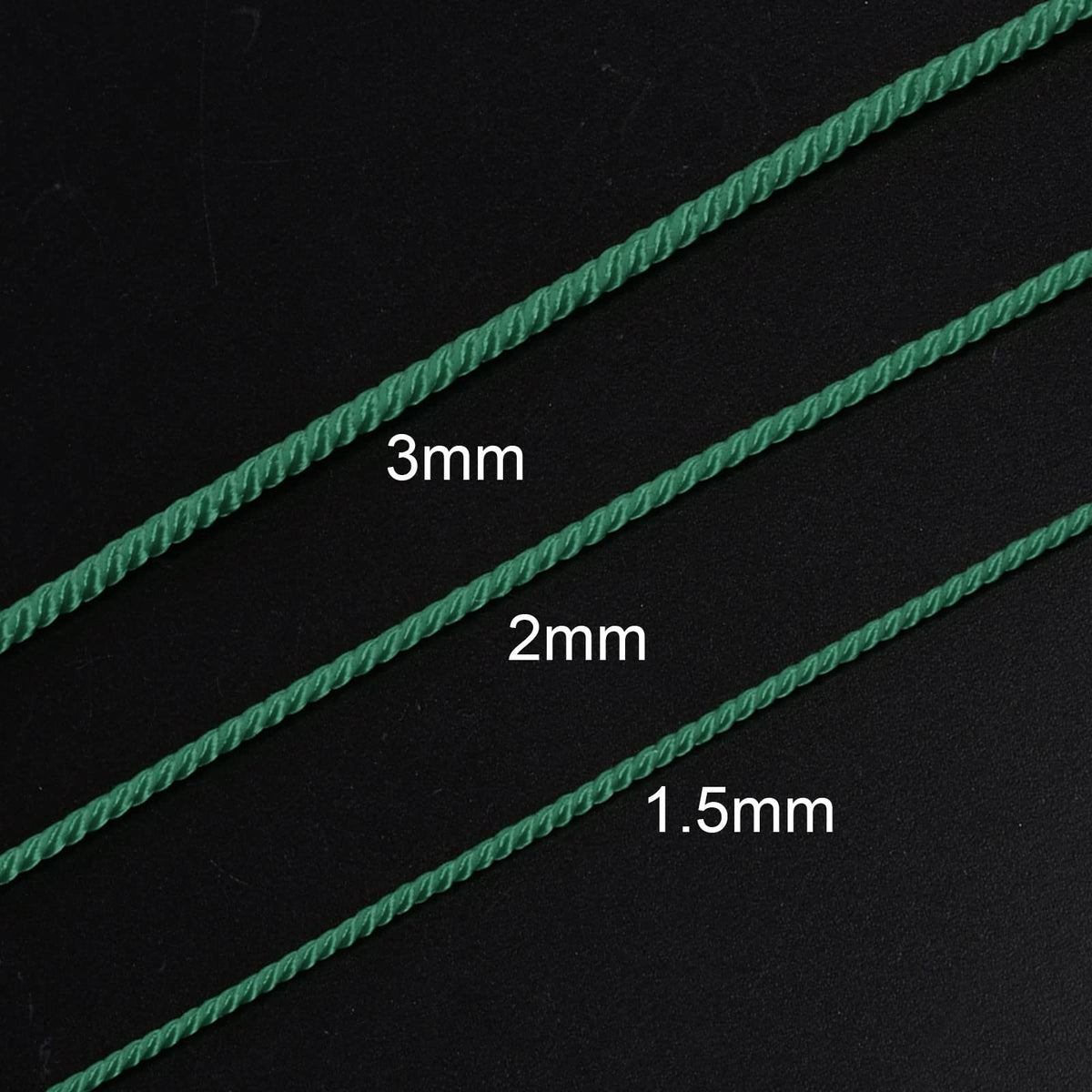 HARFINGTON Twisted Nylon Twine Thread Beading Cord 3mm 7M/23 Feet Extra-Strong Braided Nylon String for Crafting Bracelets Jewelry Making, Grey