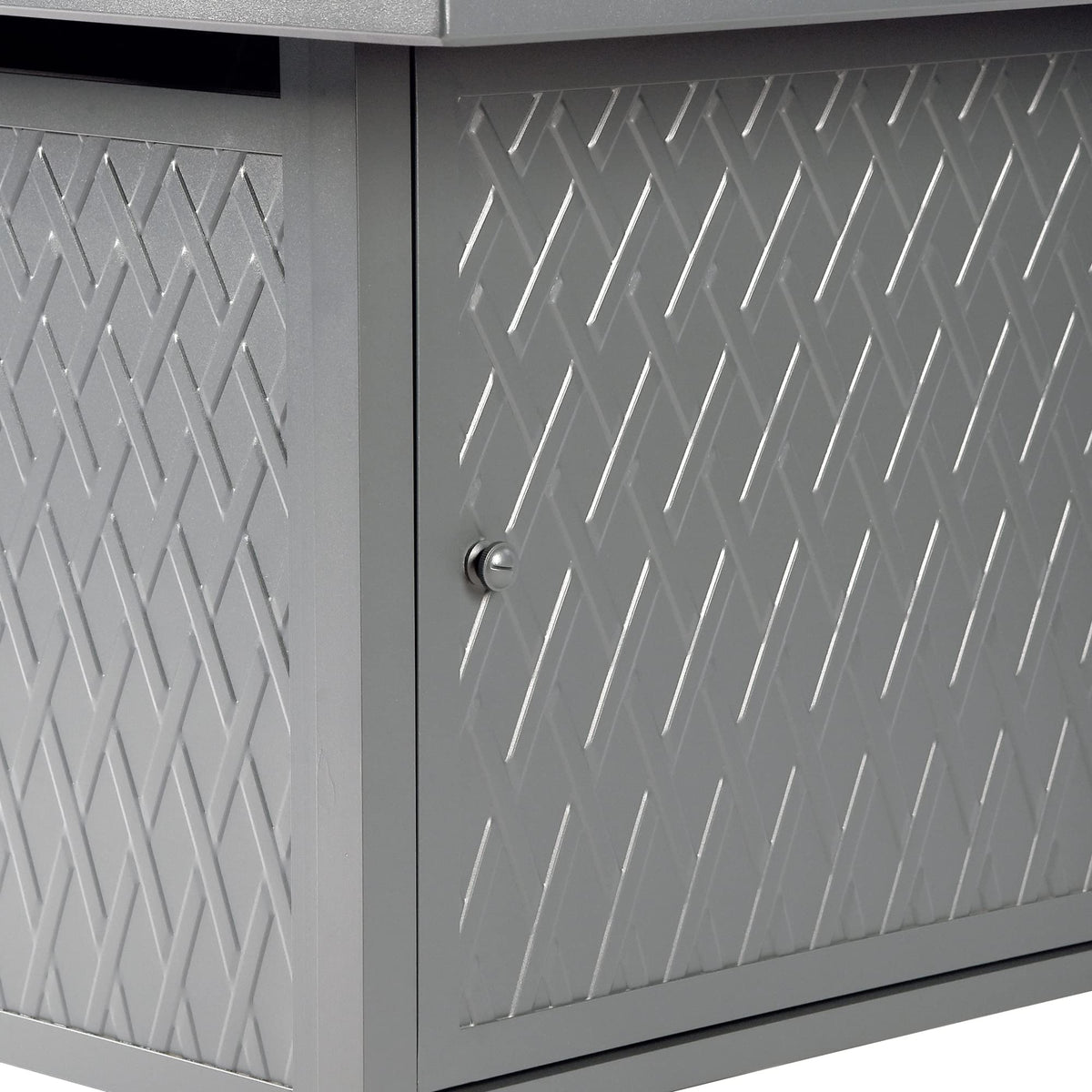 Oakland Living Rectangular 48 in. x 36 in. Aluminum Propane Fire Pit Table, Glass Beads, Two Covers, Lid, 57,000 BTUs in Grey Finish