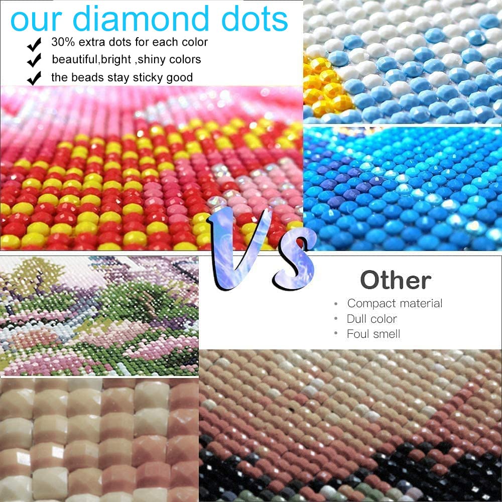 Tulips Diamond Art Painting Kits for Adults - Stained Glass Flower Round Full Drill Diamond Dots Paintings for Beginners, 5D Paint with Diamonds Pictures Gem Art Painting Kits DIY Crafts Project