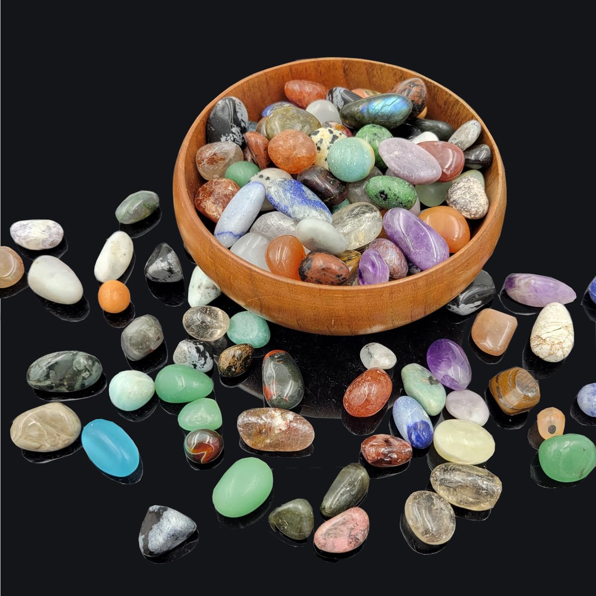 100Pcs+ (0.7lb) Bulk Gemstones and Crystals Set,25Types Tumbled Polished Stones Crystals for Jewelry Making,Chakra Stones Rocks and Minerals (0.7lb/100-120pcs)