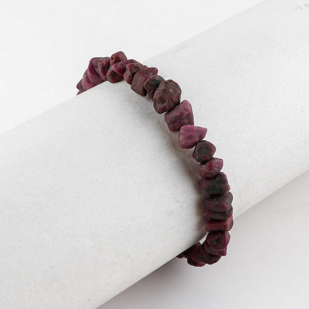 CRYSTALINES Natural Raw Ruby Gemstone Dainty Bracelet, 14K Gold Plated, Rough Stones, Handmade Hypoallergenic Jewelry, Healing Crystals, July Birthstone, Gift for Women, 7+1inch