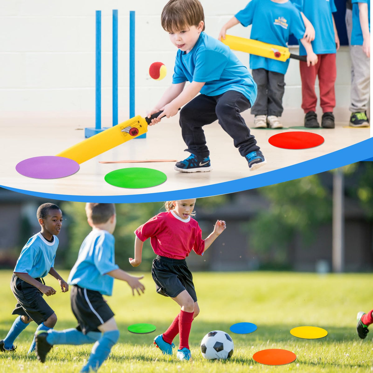 WildTracks 9 inch Spot Markers Flat Field Cones, Non Slip Rubber Agility Markers Flat Field Cones for Soccer Basketball Sports Speed Agility Training （6 pcs）