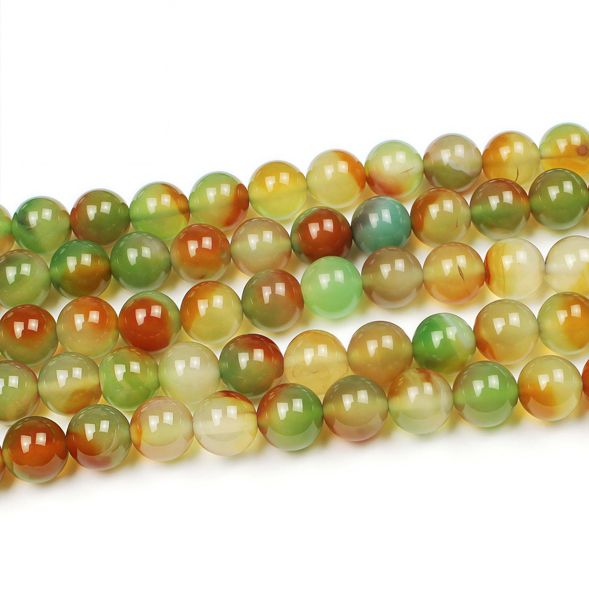 MJDCB Natural Peacock Agate Beads Red Green Agate Beads Round Stone Beads for DIY Necklace Bracelat Jewelry Making Strand 15" (8mm)