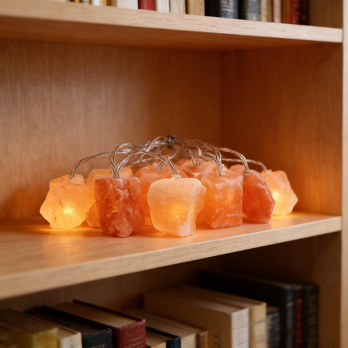 Himalayan Salt Light String for Bedroom with 20 Rock,11.5ft USB Powered String Fairy Lights Night Salt Lamp,Natural Salt Rock,Handmade Ambient Light for Office Home Wedding Party Christmas Decorations