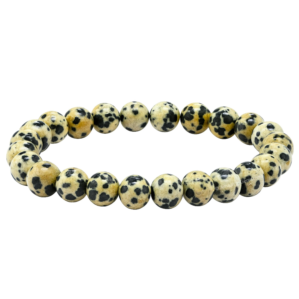 Amazing Gemstone Crystal Bracelet for Women Men's Gifts - Protection Healing Crystal Bracelet - 8mm Gemstone Beaded Stretchable Bracelet Pulseras Para Hombres Mujer Stocking Stuffers Mothers Day Gift (Dalmatian Jasper)