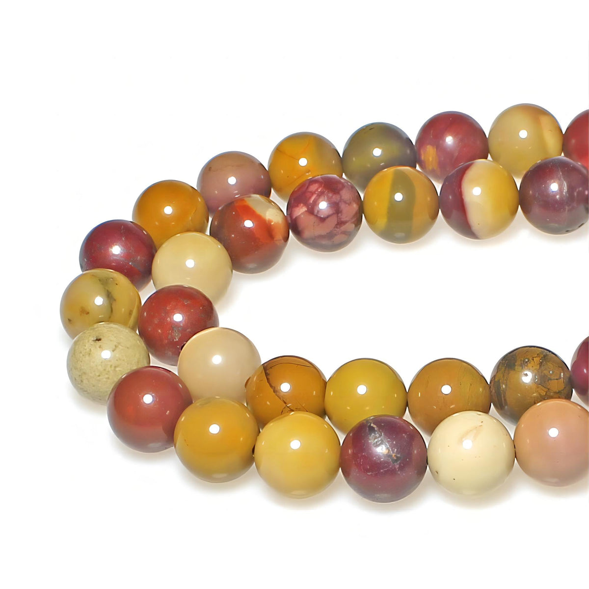 MJDCB Natural Stone Beads Moonkaite Jasper Egg Huangshi Round Loose Beads for Jewelry Making DIY Bracelet Necklace (4mm)