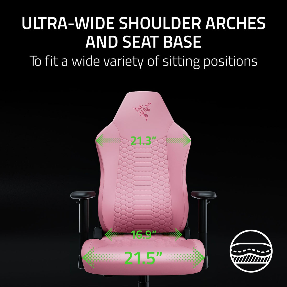 Razer Iskur V2 X NewGen Ergonomic Gaming Chair — Built-in Lumbar Support, Cooltouch Gen-2 EPU Leather, Ultra-Wide Seat Base, Adjustable 152 Degree Recline, Foam Cushions — Quartz