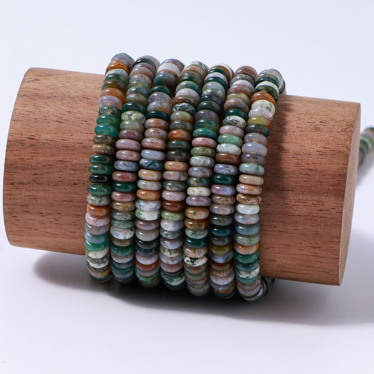 Natural Indian Agate Disk Stone Spacer Beads 6x2mm 38cm/str Flat Rondelle Loose Semi Gemstone Caps for Making Bracelets Necklace