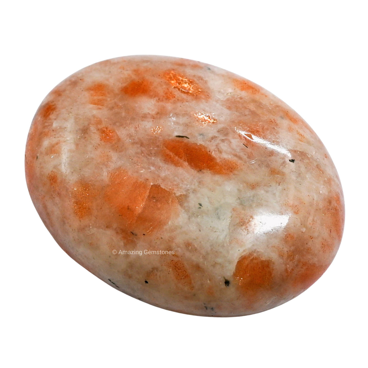Amazing Gemstone Sunstone Crystals and Healing Stones - Large Palm Stone Crystals Piedra - Crystal for Good Luck, Positive Energy, Meditation - Unique Stocking Stuffers and Birthday Gifts for Women