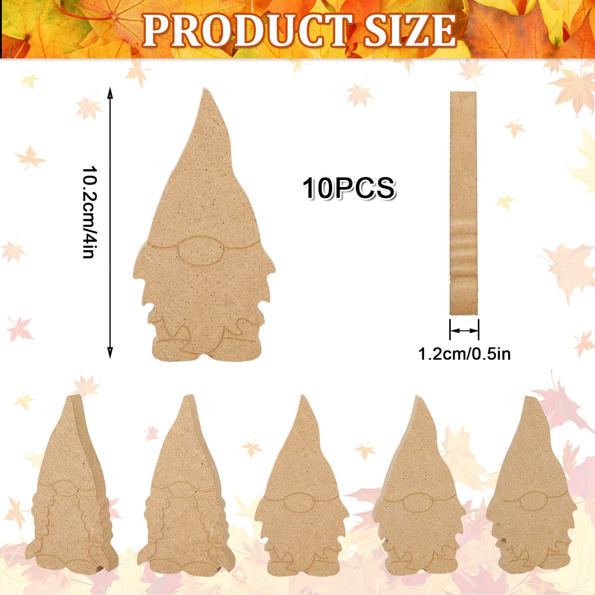 Whaline 10Pcs Tiered Tray Decor Unfinished Gnome Wooden Cutouts with Line Boy & Girl Gnome Table Wooden Signs DIY Freestanding Craft for Home Kitchen Office Classroom Decor DIY Art Craft