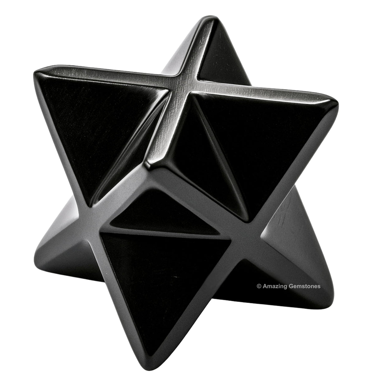 Amazing Gemstone Black Obsidian Merkaba Crystal - 0.75 Inches Metaphysical Merkaba Star for Meditation - Energetic Tetrahedron Crystal and Healing Stones for Spiritual Growth and Healing (15-20mm)