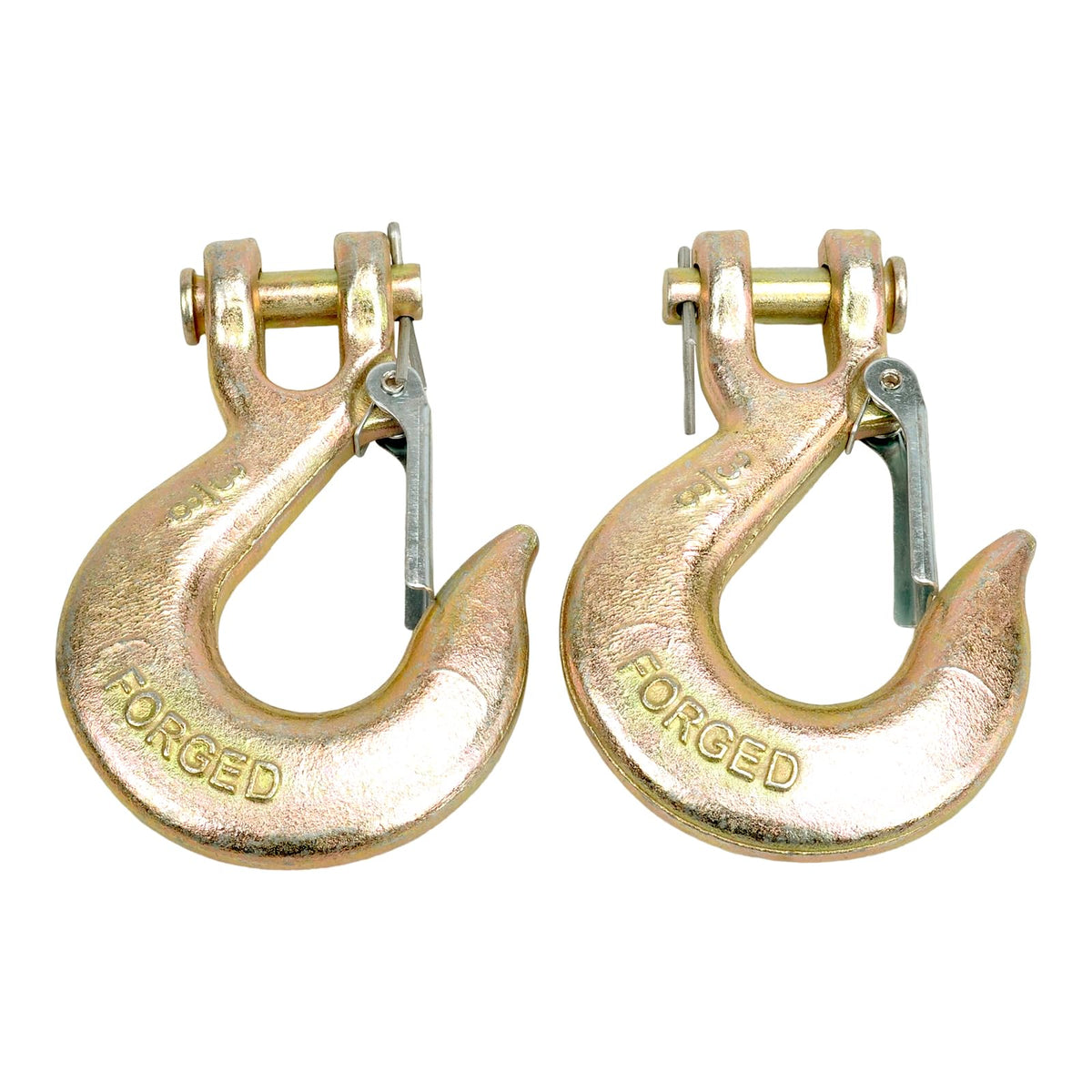 TBAPFS 2 Pack 3/8" Inch Clevis Grab Hooks G70 Steel Chain Slip Hook with Safety Latch 18000 Lbs Capacity Working with Towing and Chain