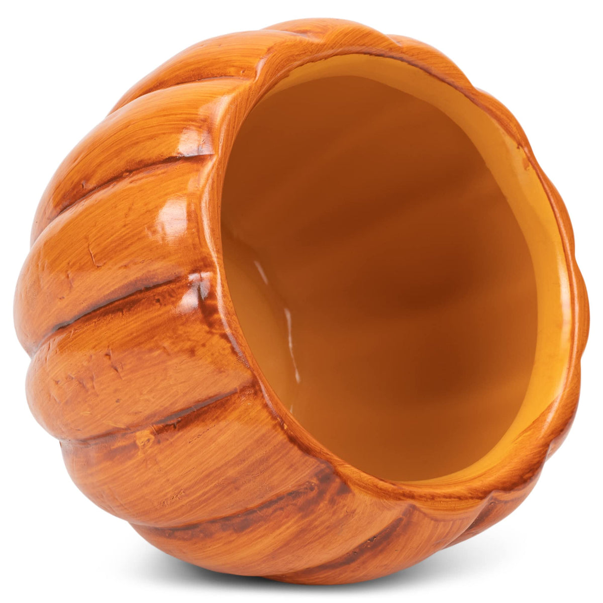 Napco Harvest Orange Pumpkin 4.5 x 4.5 Terra Cotta Table Top Planter