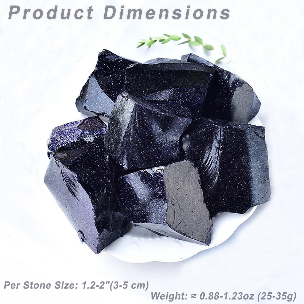 Erliway 1.25-2" Blue Goldstone Raw Crystals, Natural Rough Blue Goldstone, Healing Raw Stones for Fountain Rock, Home Decor Meditation Energy Balancing Wire Wrapping Wicca & Reiki