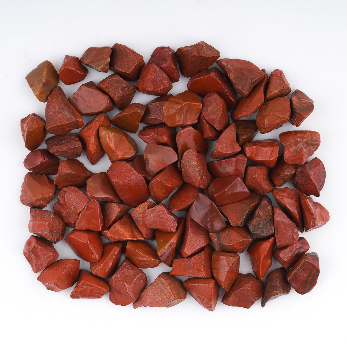 CRYSTALIS Wholesale Bulk 75pcs Natural Red Jasper Raw Crystals, Loose Gemstone Rough Jewelry Making Supply, Chakra Healing, Wire Wrapping, DIY, Tumbling, Gem Collection (300 carats) (8-12mm size)
