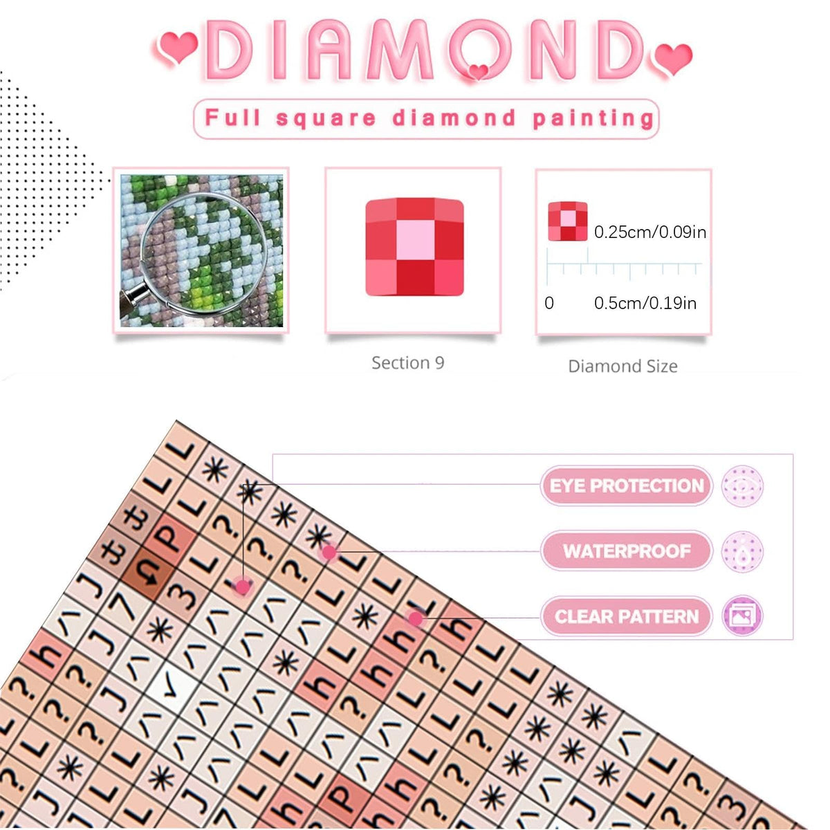 YALKIN Square 5D Diamond Painting Kits for Adults, Large Diamond Art Kits Full Drill Diamond Painting Kit for Adult Beginners, DIY Crystal Picture Art for Home Wall Decor 40 x 70cm/15.7 x 27.6in