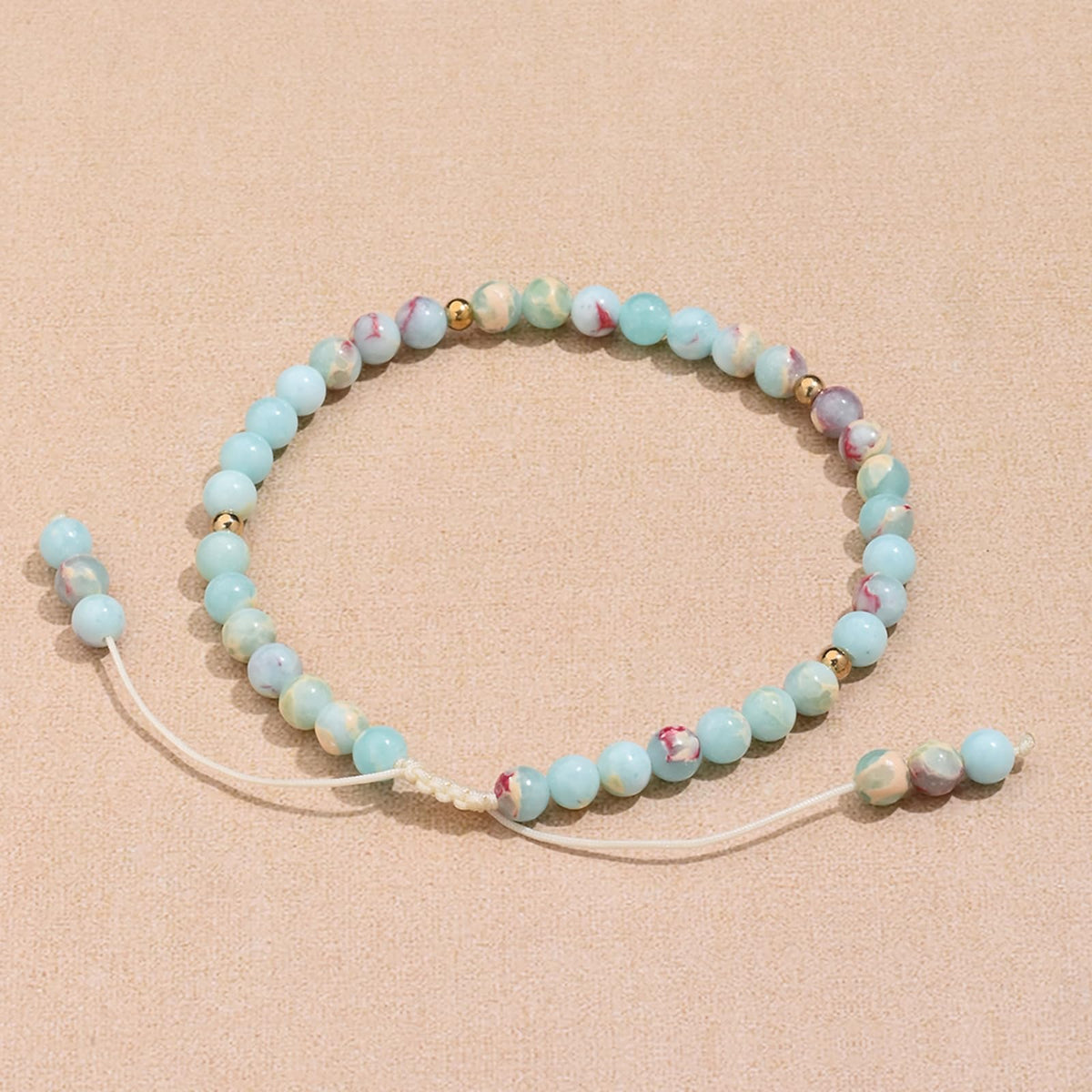 Softones 6mm Natural Stone Anklet for Women Gemstone Ankle Bracelets for Women Healing Energy Crystal Anklets Adjustable(8.5-10 Inches)