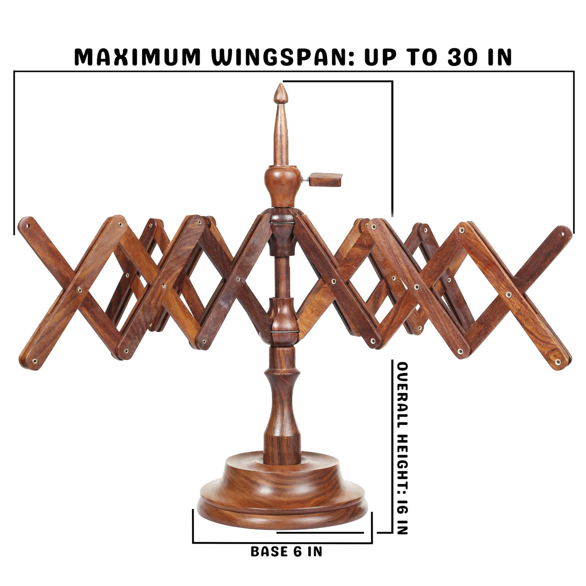 Bhartiya Handicrafts Wooden Yarn Swift Table Top Knitting & Crochet Accessories | Umbrella Holder - Hand Operated Knitting Winding Tools Wool Winder (Yarn Swift)