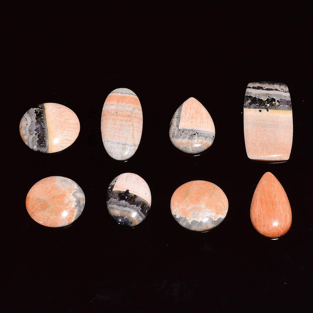 GEMKORA™ 3pcs Natural Celestobarite Gemstone Wholesale Cabochons Lot, Jewelry Making Loose Gemstone, Polished Home Decor Specimen, DIY, Wire Wrapping, Reiki, Healing Crystals, Bulk Gemstone Deal