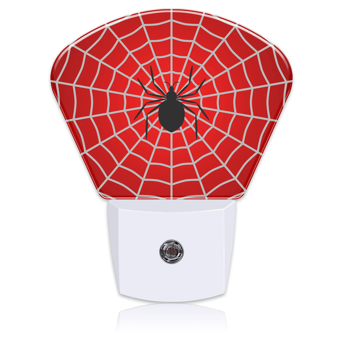 Uiaoiais Black Spider Night Light for Kids, White Spider Web LED Night Light Plug into Wall with Dusk to Dawn Sensor for Girls Boys Women Men Room, Hallway, Kitchen, Bathroom, Stairs Decor