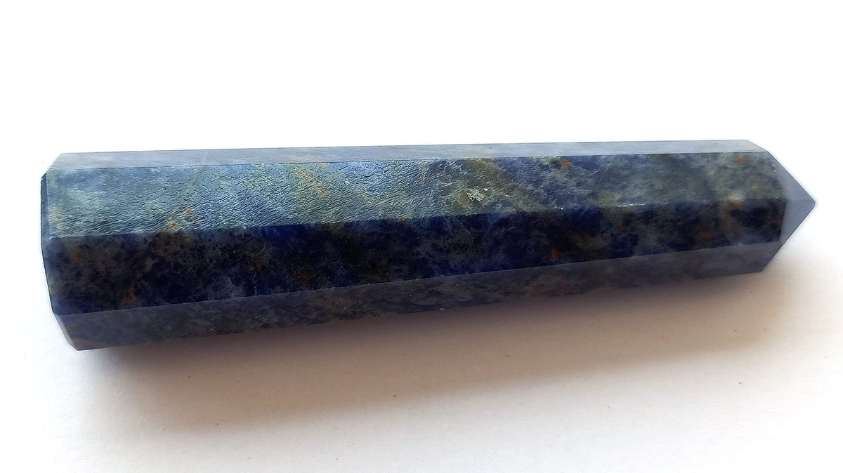 WholesaleGemShop 3 Inch Sodolite Gemstones Obelisk Tower Jumbo Facet Aura Rock Crystal Natural Polished Earth Wand Spirit