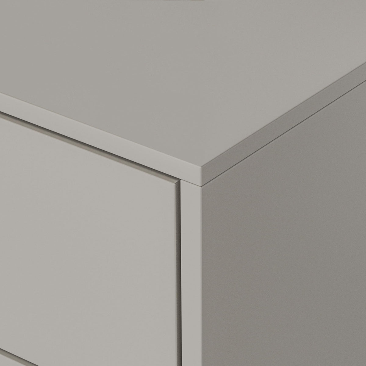 Furniture of America Alistair Modern Wood Nightstand with 2 Drawers and Vertical Chrome Handles, Large Bedside Table, Wooden Night Stand for Bedroom, Guest Room, Dorm, No Assembly Needed, Light Taupe