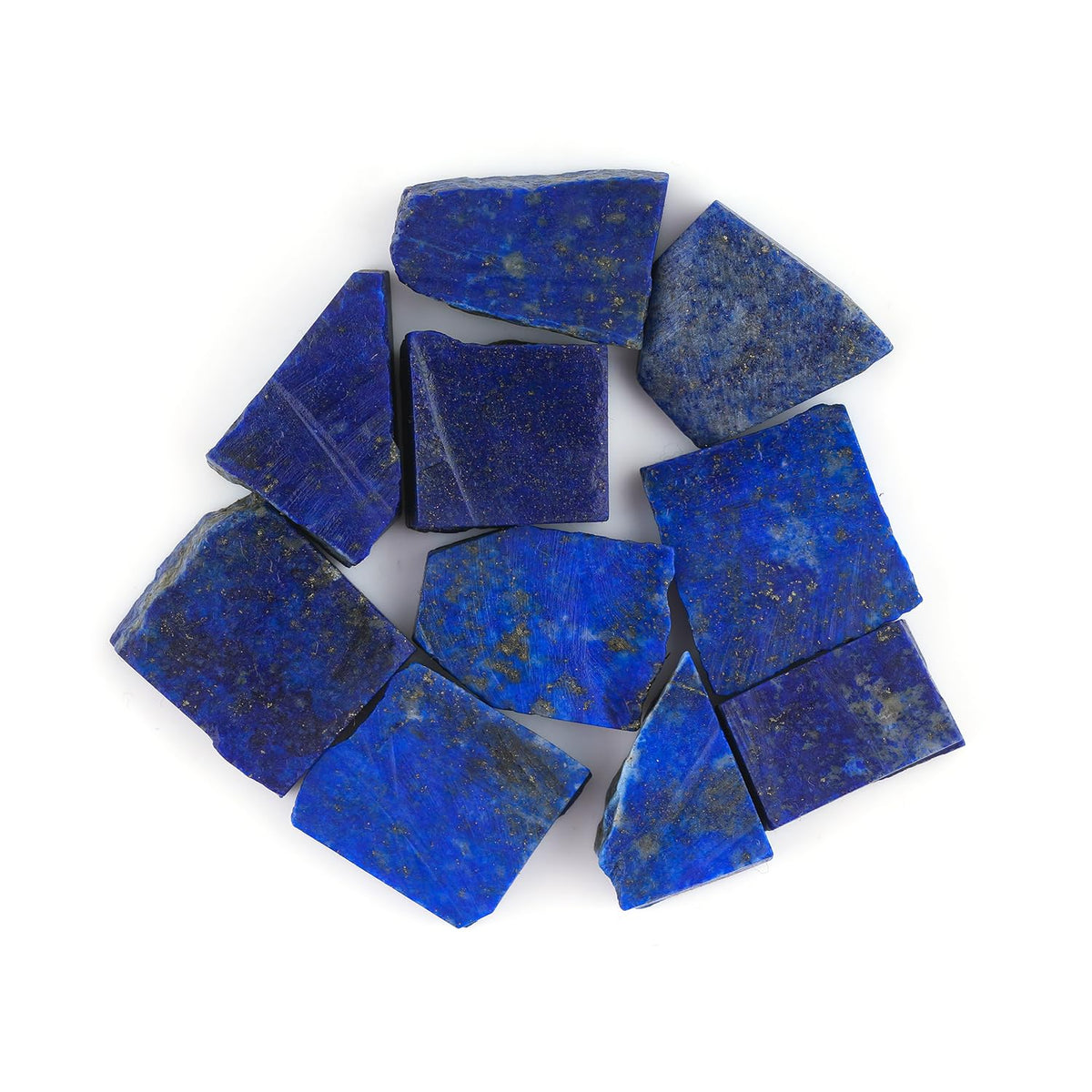 ColouredRocks Wholesale Bulk 10pcs Natural Lapis Lazuli Crystals, Raw Stones, Rough Gemstones, Jewelry Making Supply, Cabbing, Polishing, Cutting, DIY, Crafts (200+ carats) (15-20mm), AAA+