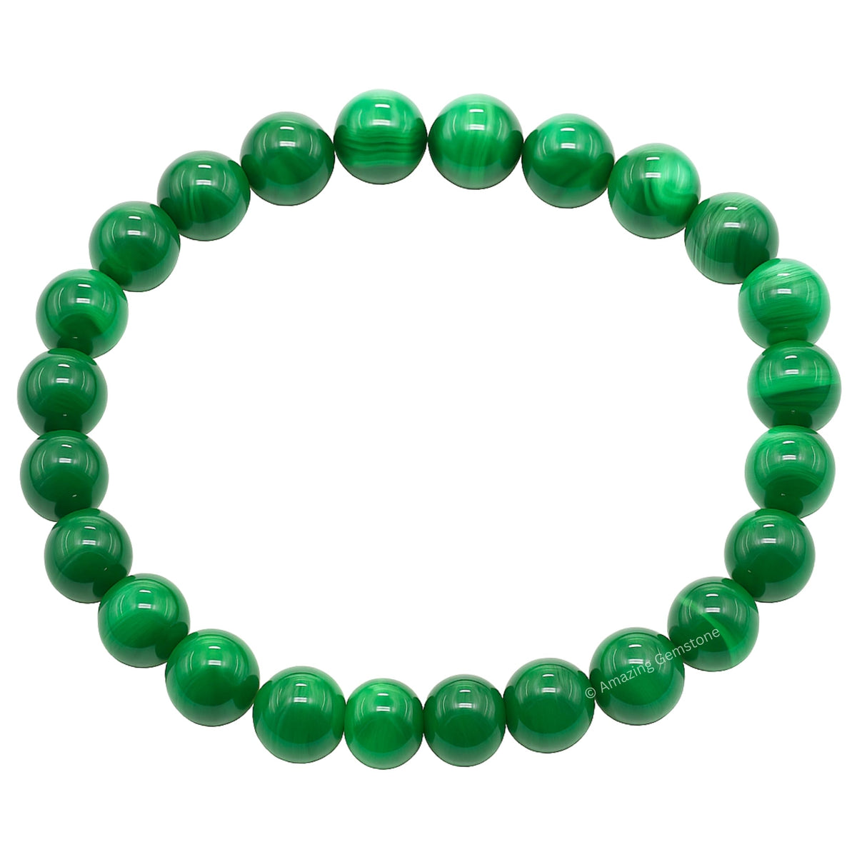 Amazing Gemstone Crystal Bracelet for Women Men's Gifts - Protection Healing Crystal Bracelet - 8mm Gemstone Beaded Stretchable Bracelet Pulseras Para Hombres Mujer Stocking Stuffers Mothers Day Gift (Malachite)