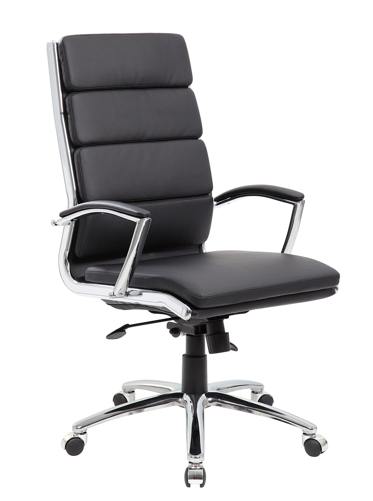 Boss Office Products CaressoftPlus Executive Chair, Traditional, Metal Chrome Finish (B9471-BK)