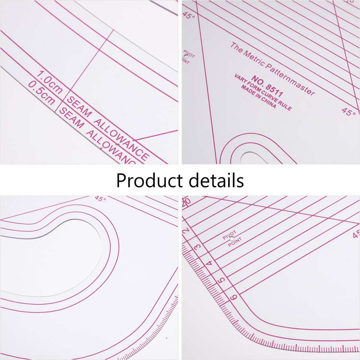 Angoily Sewing Ruler 16.9 Inch French Curve Tailors Ruler for Pattern Making Fabric Designing and Craft Drawing
