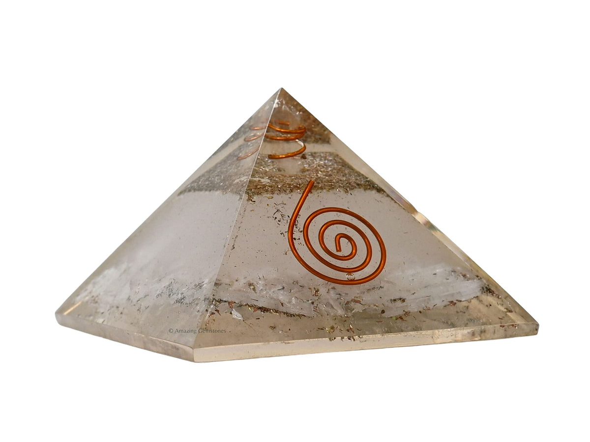 Large Orgone Pyramid | Glow in Dark Selenite Pyramid Crystal | Orgonite Pyramid | Organ Pyramids Positive Energy Healing