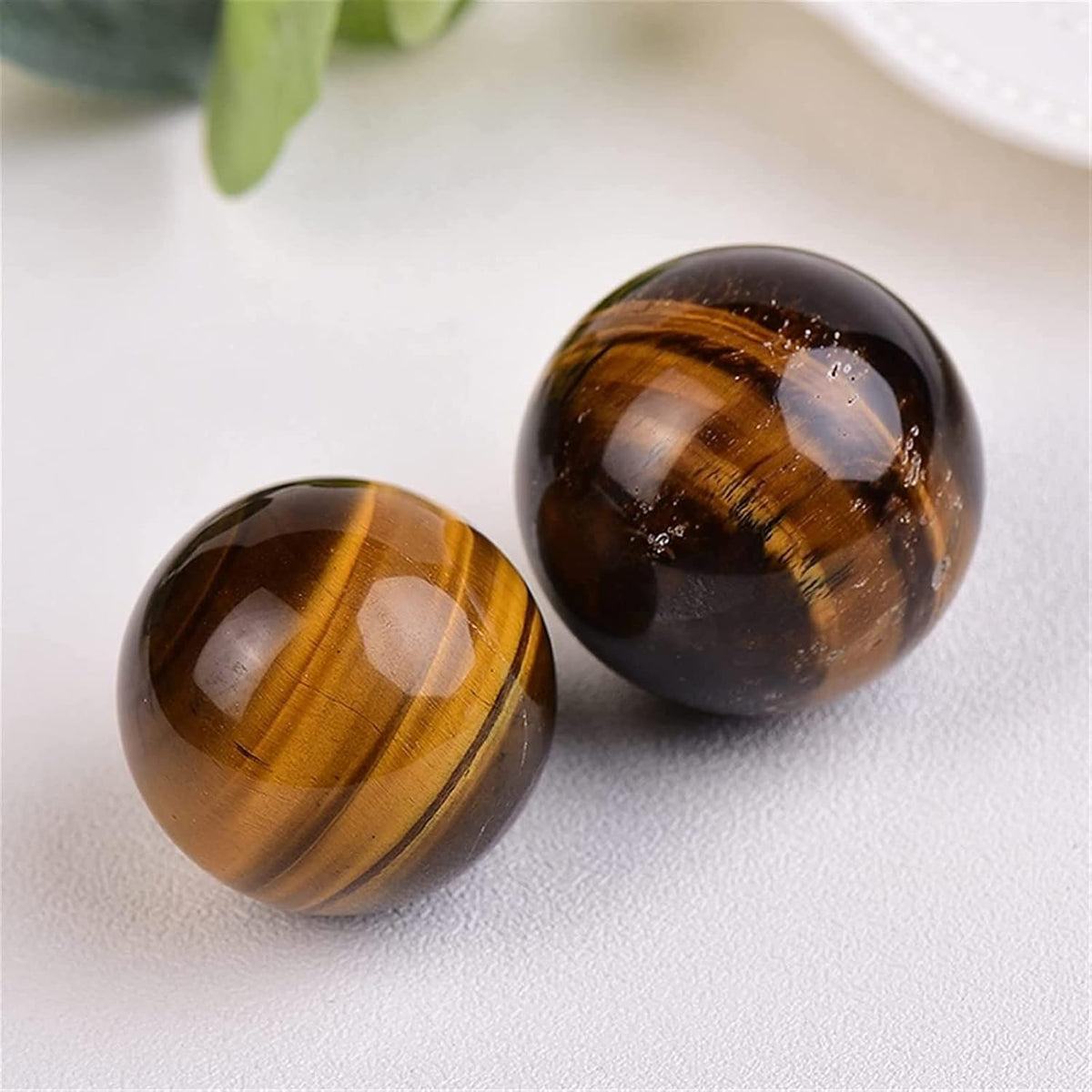 40-50mm Natural Tiger's Eye Crystal Ball, Hand Polished Tiger Eye Stone Sphere, Healing Crystal Decorative Sphere, Reiki Energy Stone Crafts, Feng Shui Home Desktop Ornament Gift