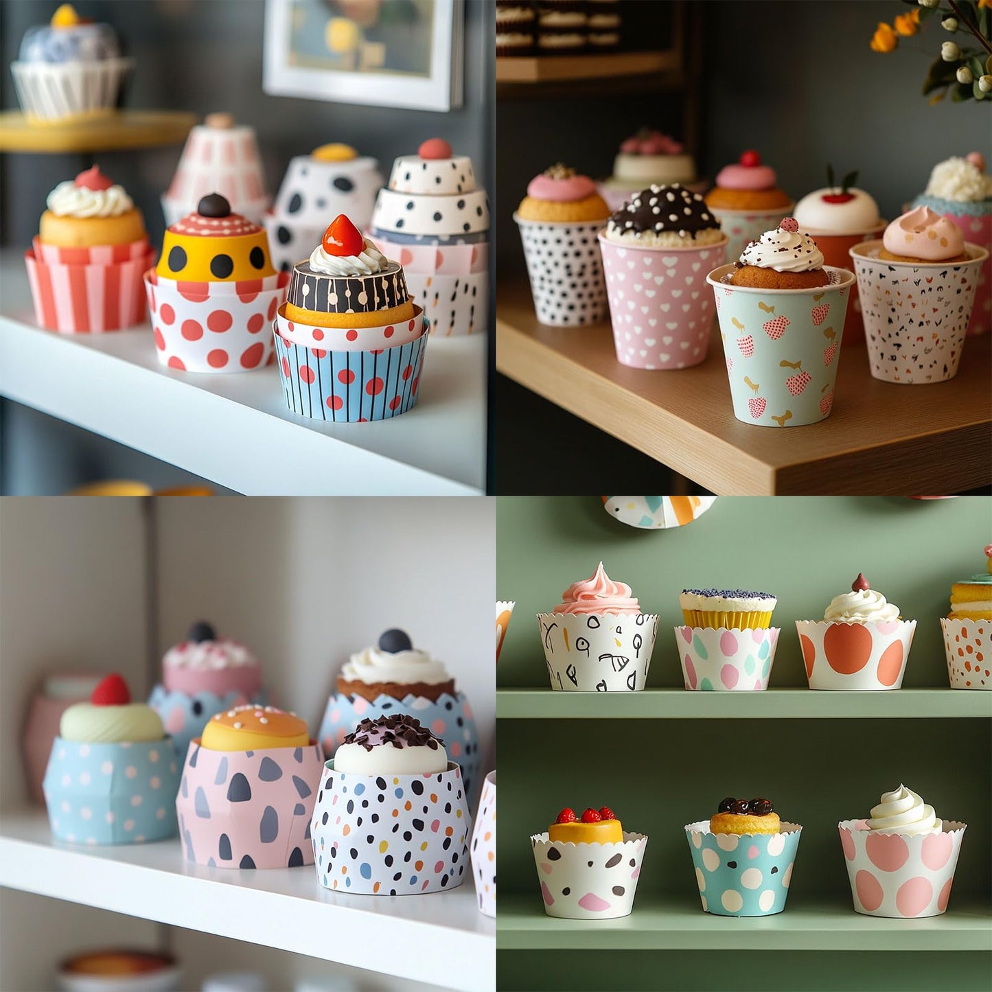 HARFINGTON 100Pcs Paper Baking Cups Small Brown Kraft Paper Muffins Liner Cupcake Greaseproof Disposable Bulk Wrappers for Wedding Birthday Graduation, Plaid