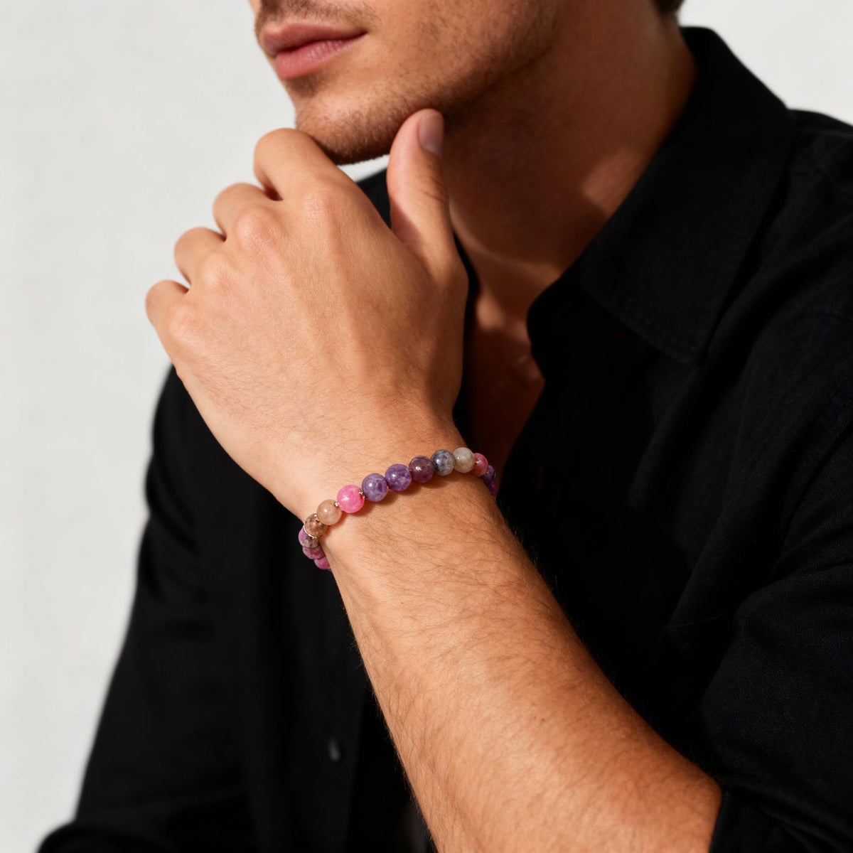 The Vida Handmade AAA+ Quality Crystal Stretch Elastic Bracelet - Nature Gemstone - Jewelry Gift - Holiday Gift - For Women & Men (Unicorn Stone)