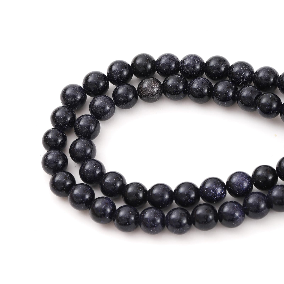 8mm 45pcs DIY Natural Blue Sandstone Stone Beads Round Healing Crystal Gemstone Loose Beads for Jewelry Making Handmade Bracelet Necklace